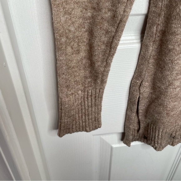Anthropologie Serena Pullover V-Neck Long Sleeve Tan Beige Sweater Oversized S - Picture 8 of 10